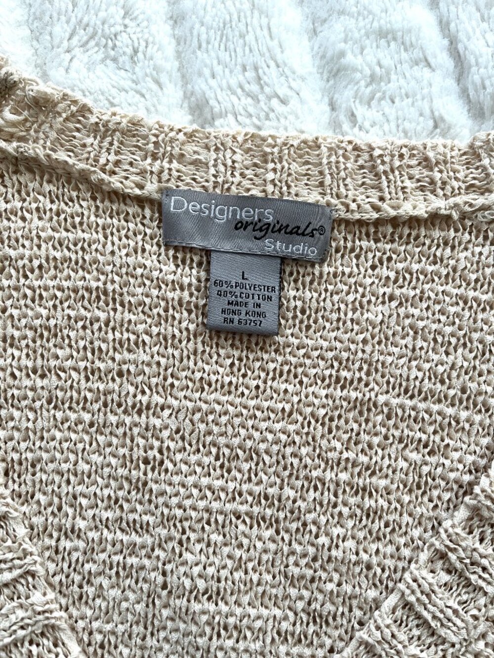 Vintage Designers Originals Studio Sweater Cardigan (Natural) L - Picture 6 of 15